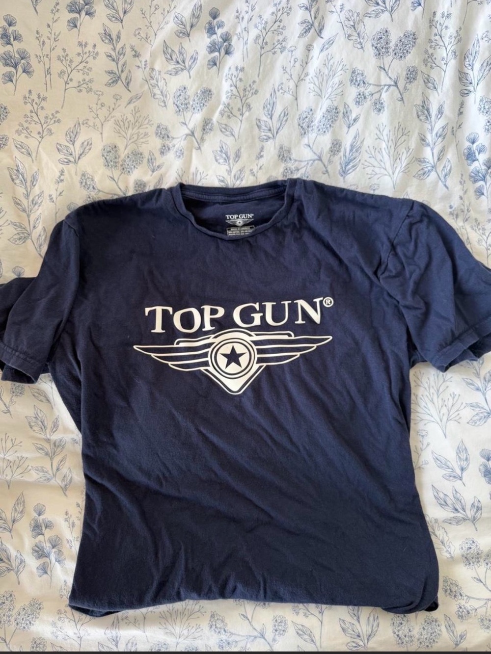 Official Top Gun Navy Blue Graphic T-Shirt Size Large